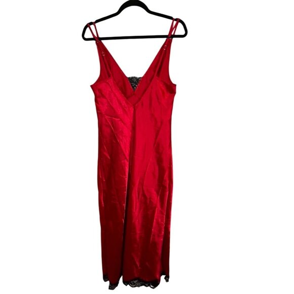 Retro Lace Tank Slip Dress M Red Babydoll Sexy Fairy Regency Romantic Vampire - Picture 8 of 12